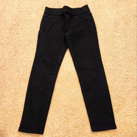 𝅺JUSTICE Girl's Black Skinny Jeans with Elastic  Waist, size 10 - Picture 1 of 5